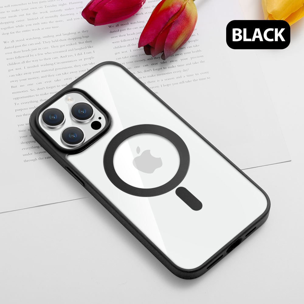 MagSafe Case Magnetic Clear Silicone Case for iPhone 14 Plus 13 12 11 Pro Max Black- Eastlakes Electronics Sydney Australia